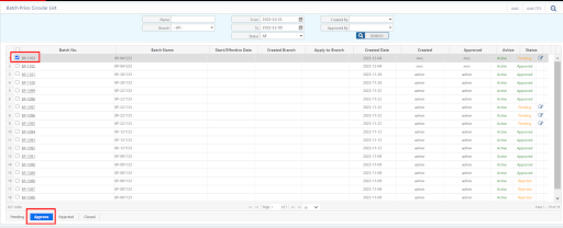 Batch Price Circular List